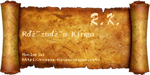 Rózsás Kinga névjegykártya